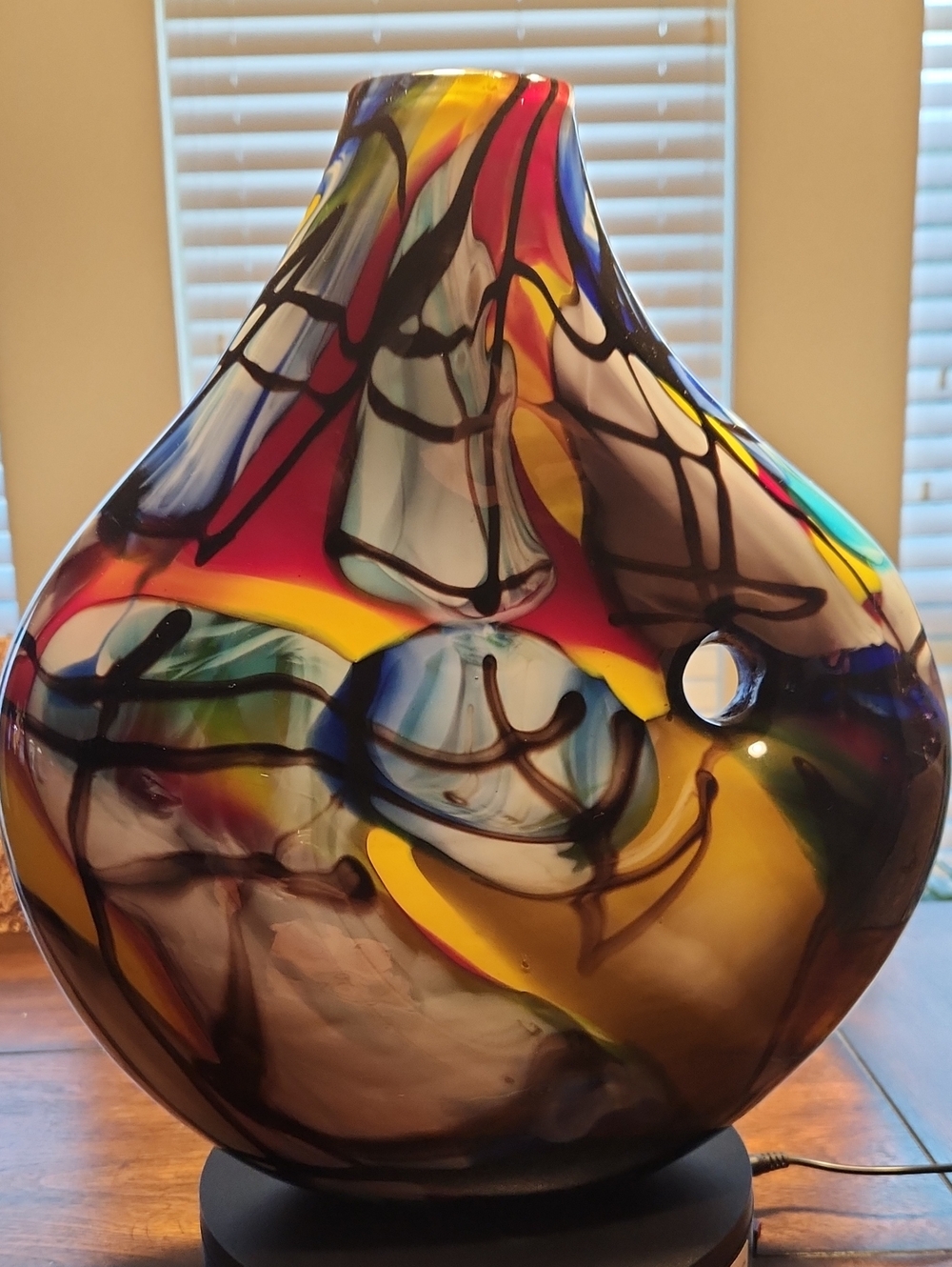 Murano monumental 14" Signed V. Nason Art Glass Cubist Vase  9.5lb Picasso Homag